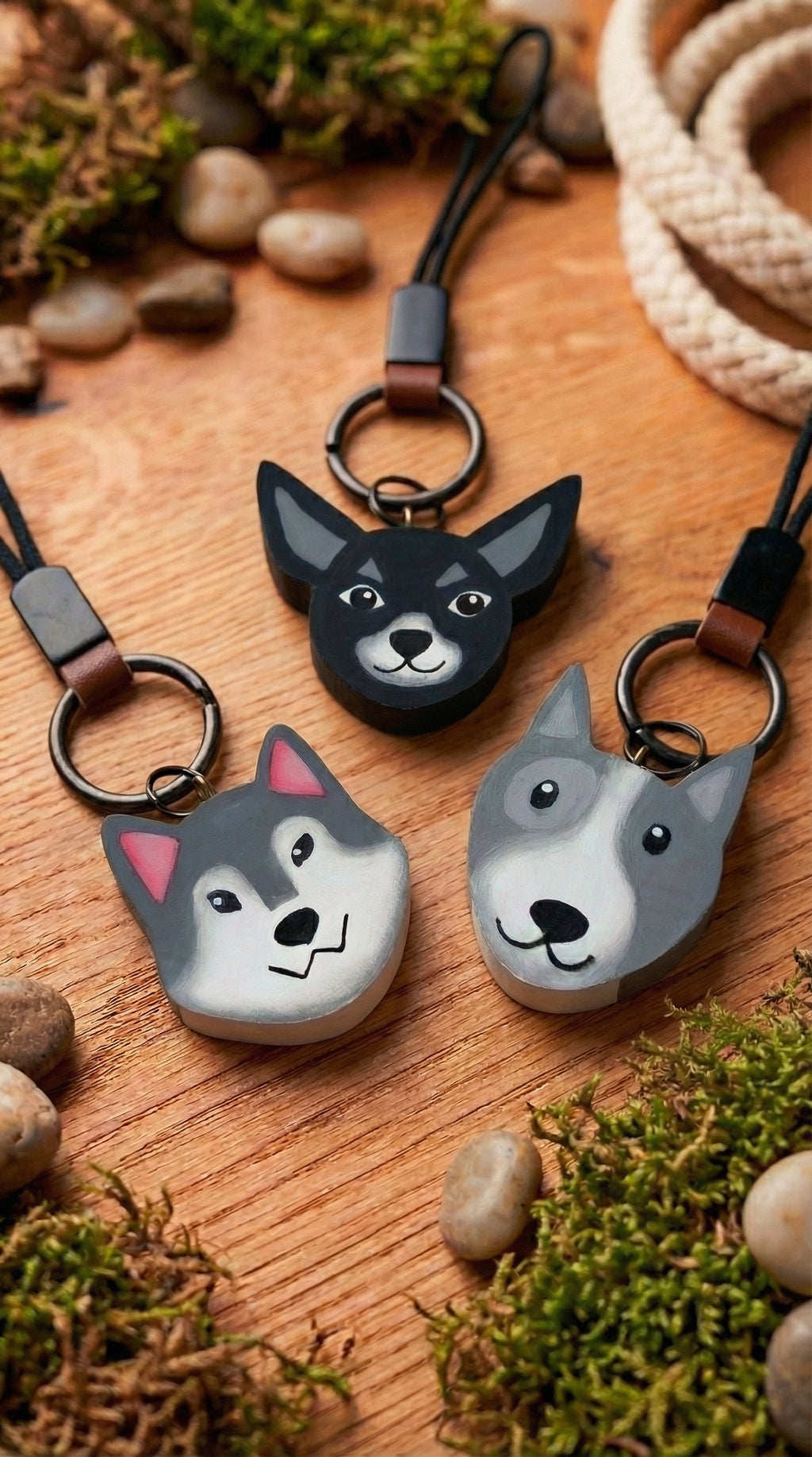 Caritas de Perro — Llavero/Collar