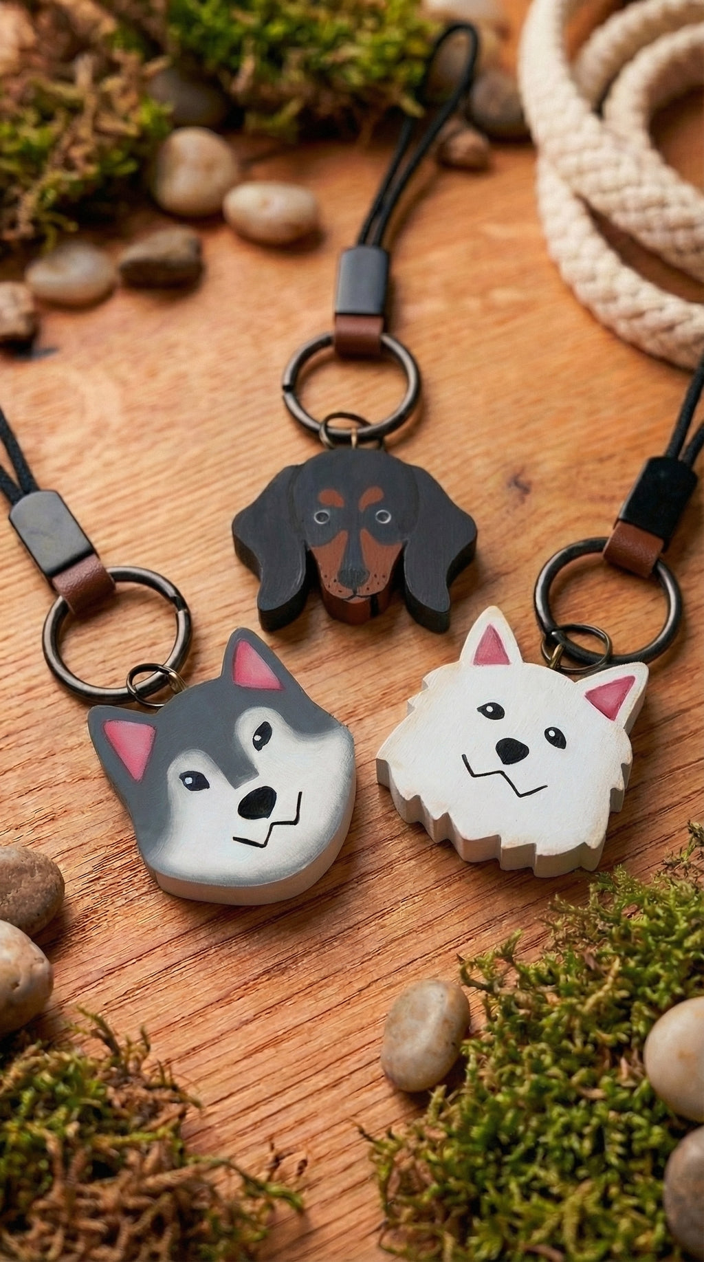 Caritas de Perro — Llavero/Collar
